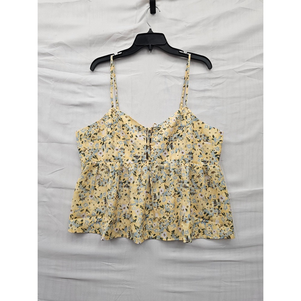 Universal Thread‎ Womens Floral Cami Top Yellow Polyester Relaxed Size XXL